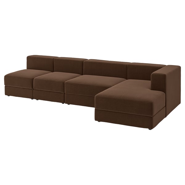 JÄTTEBO 4.5-seat mod sofa w chaise, right/Samsala dark brown