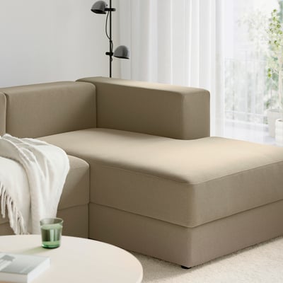 JÄTTEBO 4-seat mod sofa w chaise, right/Johanneshov brown-beige
