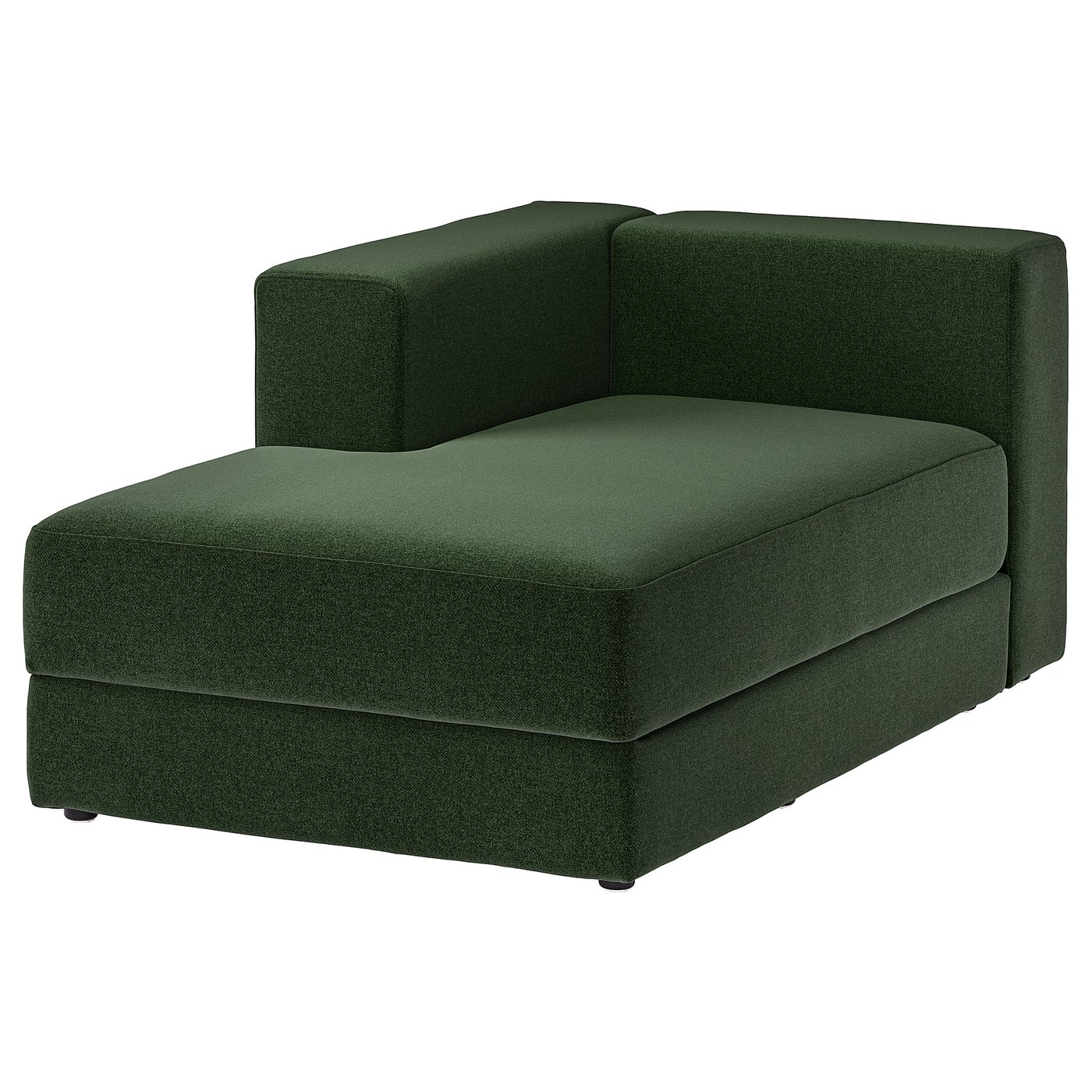 JÄTTEBO chaise module, left, with armrest/Johanneshov dark green