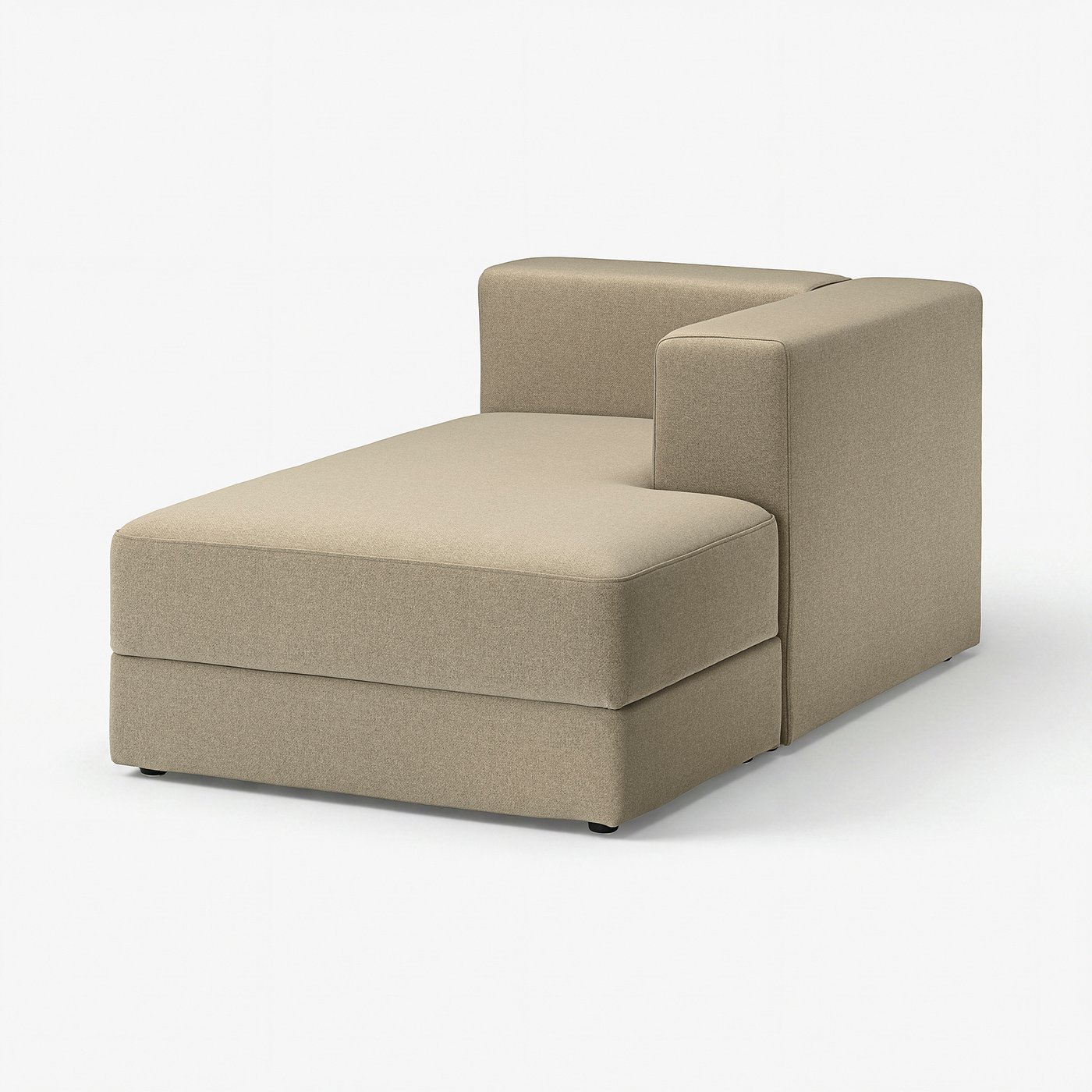 JÄTTEBO chaise module, right, with armrest/Johanneshov brown-beige