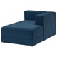 JÄTTEBO Chaise module, right, with armrest/Samsala dark blue
