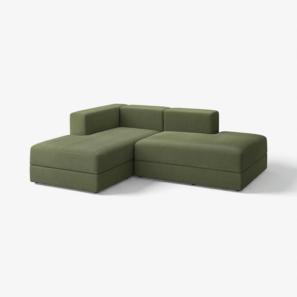 JÄTTEBO Chaise modules, Samsala dark yellow-green