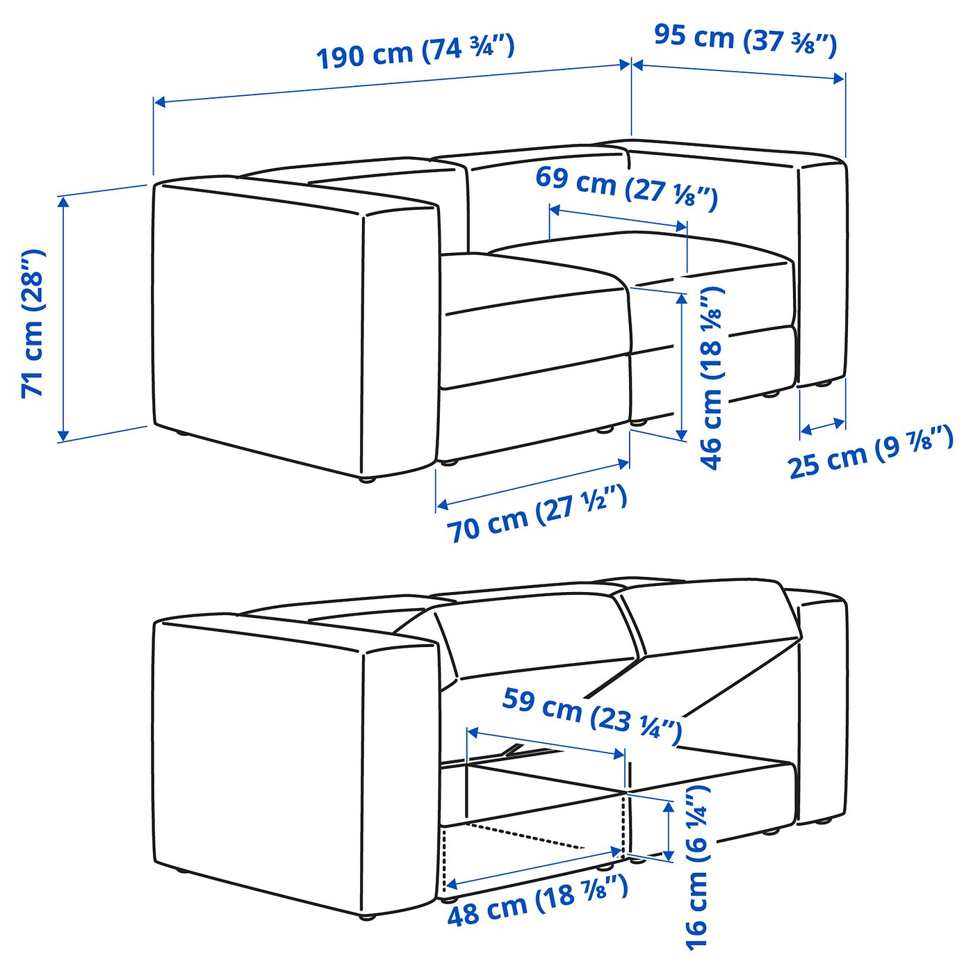 JÄTTEBO modular loveseat, Axvall off-white - IKEA