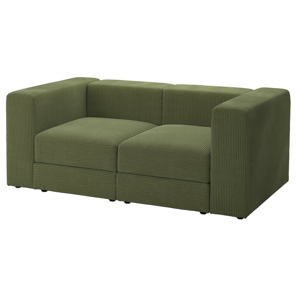 JÄTTEBO Modular loveseat, Samsala dark yellow-green