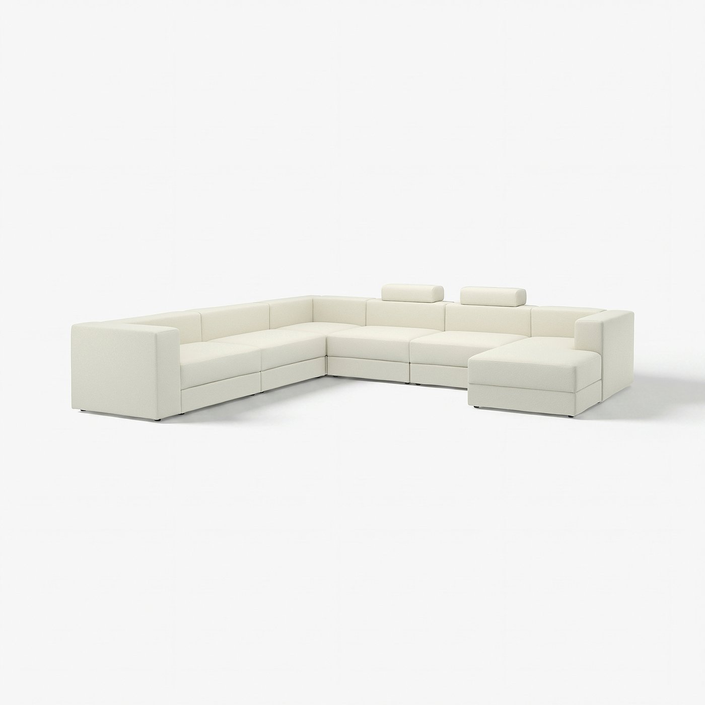 JÄTTEBO sectional, 6-seat, with chaise, right with headrests