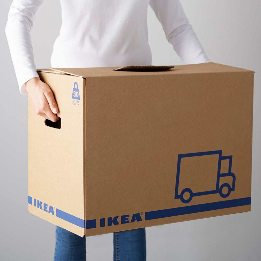 JÄTTENE Moving box, brown, 22x13x16 ¼" - IKEA