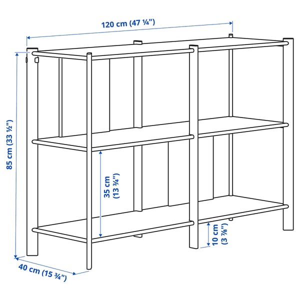 JÄTTESTA Shelf unit, white/light bamboo, 47 1/4x33 1/2 "