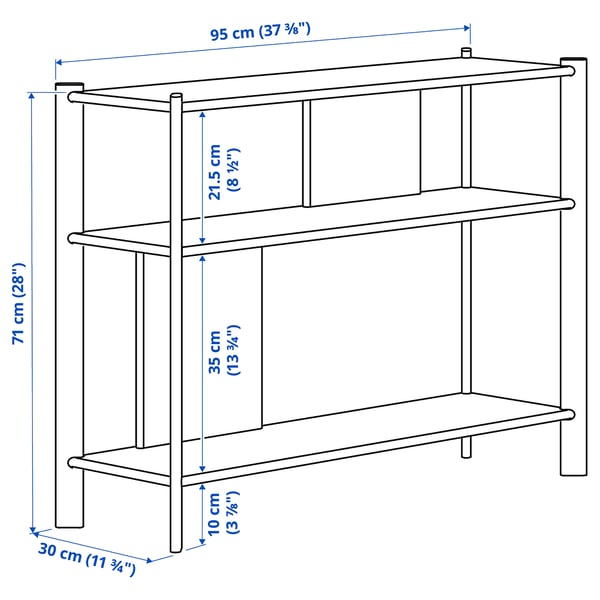 JÄTTESTA mesa auxiliar, negro, 95x30 cm - IKEA