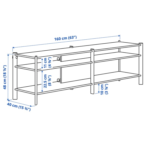 JÄTTESTA TV storage combination, white/light bamboo, 94 1/2x15 3/4x76 3/4 "
