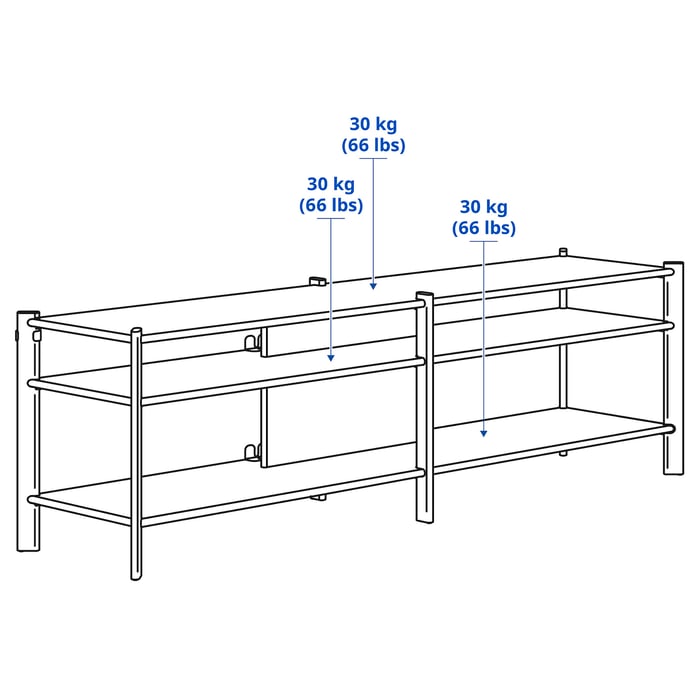 JÄTTESTA TV unit, black, 63x153/4x191/4" IKEA