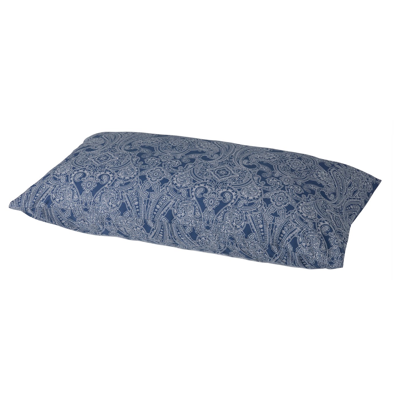 JÄTTEVALLMO pillowcase, dark blue/white, Queen IKEA