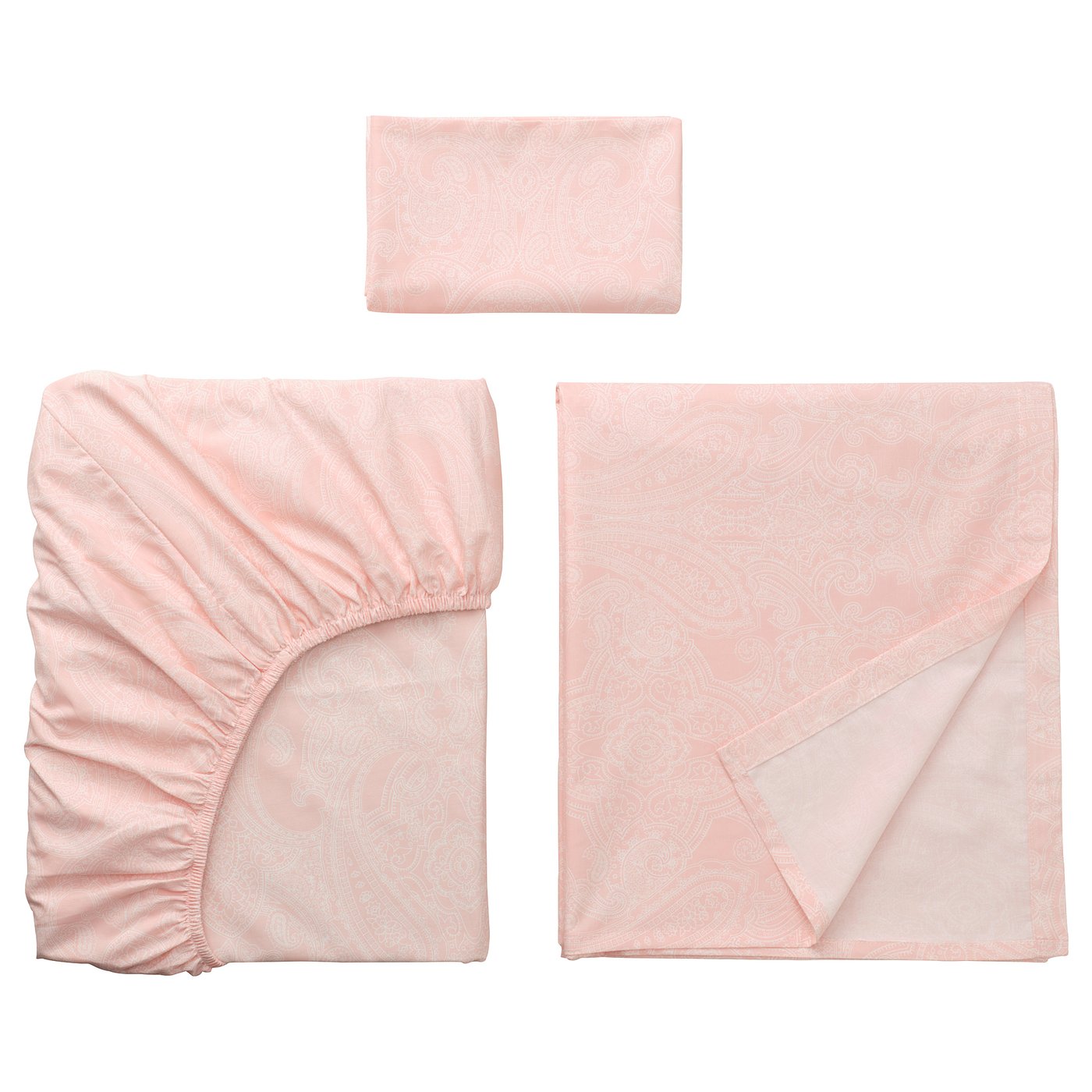 JÄTTEVALLMO Sheet set, light pink/white, Twin IKEA