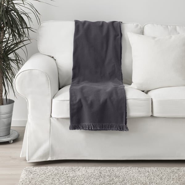 Jofrid Throw Dark Blue Gray Ikea