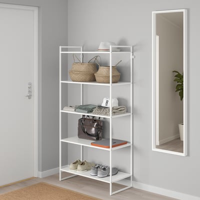 ÖBONÄS Wall shelf with suction cup, gray-green, 11 - IKEA