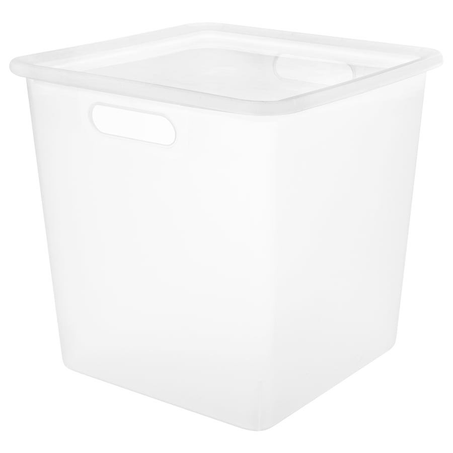 JORDBRUK storage box with lid, clear, 11x11x11" IKEA