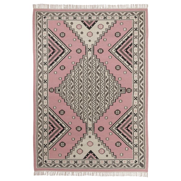 JORDLÖSE Rug, flatwoven, pink/handmade, 5'3"x7'7" IKEA
