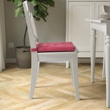 JUSTINA Chair pad, red gray/stripe pattern, 17/14x16x2 "