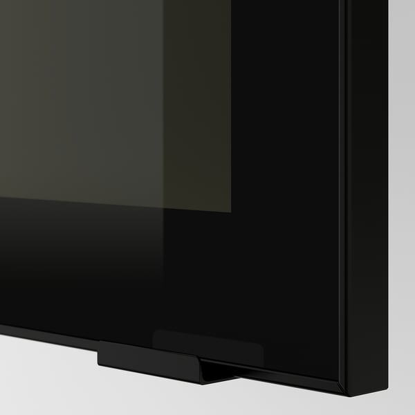 Jutis Glass Door Smoked Glass Black 15x30 Ikea