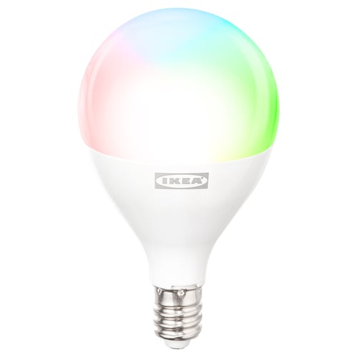 KAJPLATS LED bulb E12 800 lm, smart color and white spectrum/globe/opal white, 2 "
