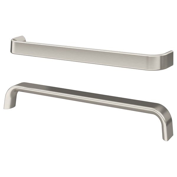 KALERUM silver handles: sleek, durable, nickel-plated, ideal for cabinets.