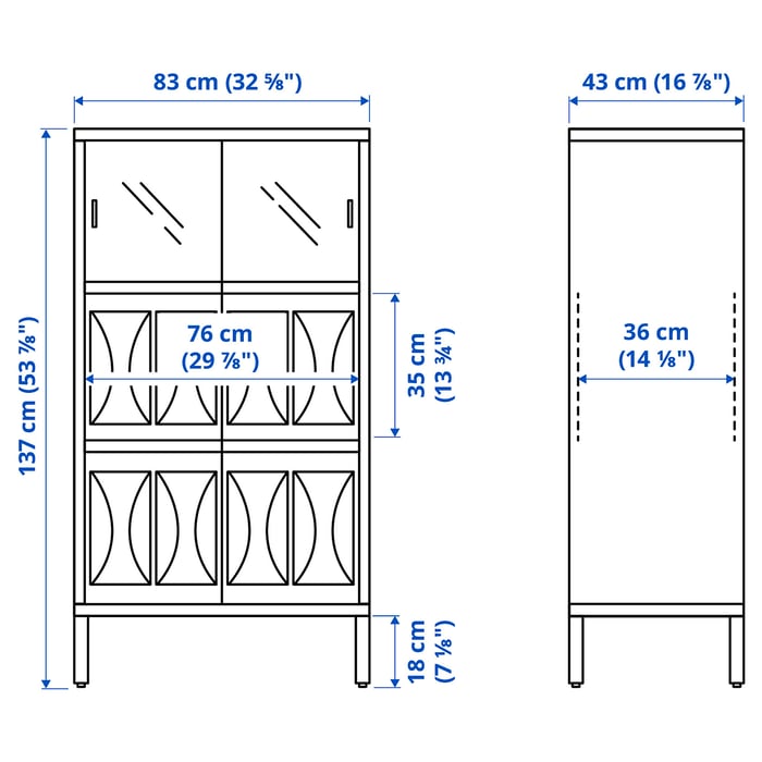 KALKNÄS with sliding doors, white, 325/8x167/8x537/8" IKEA