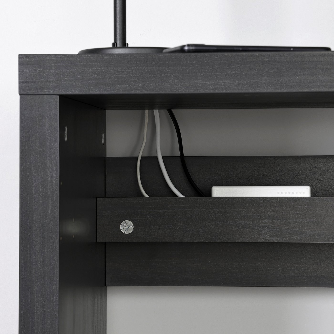 KALLAX desk, black-brown, 433/4x153/8