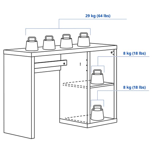 Illustration with measurements for the product: KALLAX.