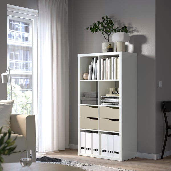 KALLAX Insert with 2 drawers, wave shaped/beige, 13x13 "