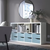 KALLAX Insert with 2 drawers, wave shaped/blue, 13x13 "