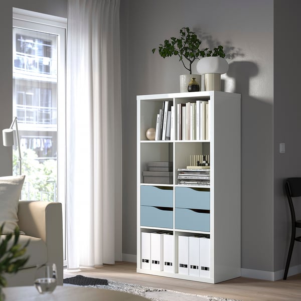 KALLAX Insert with 2 drawers, wave shaped/blue, 13x13 "