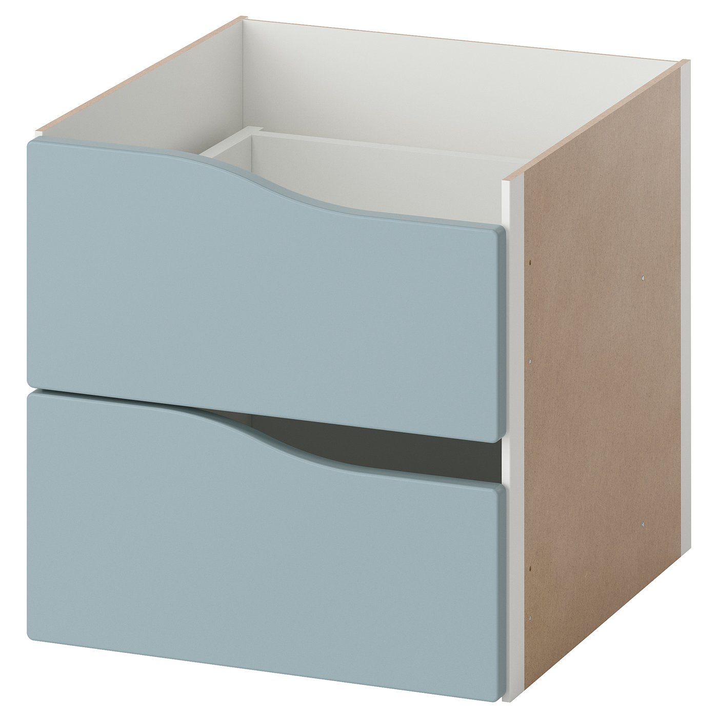 KALLAX insert with 2 drawers, wave shaped/light gray-blue