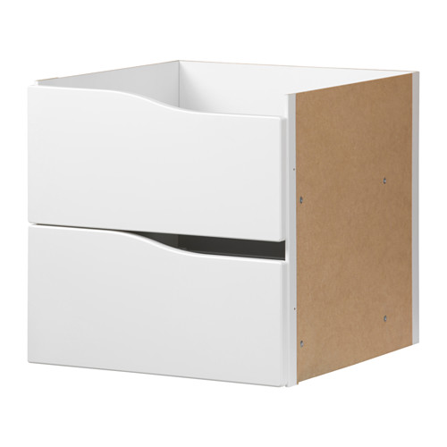 KALLAX Insert with 2 drawers, wave shaped/white, 13x13 "