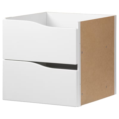 KALLAX Insert with 2 drawers, wave shaped/white, 13x13 "