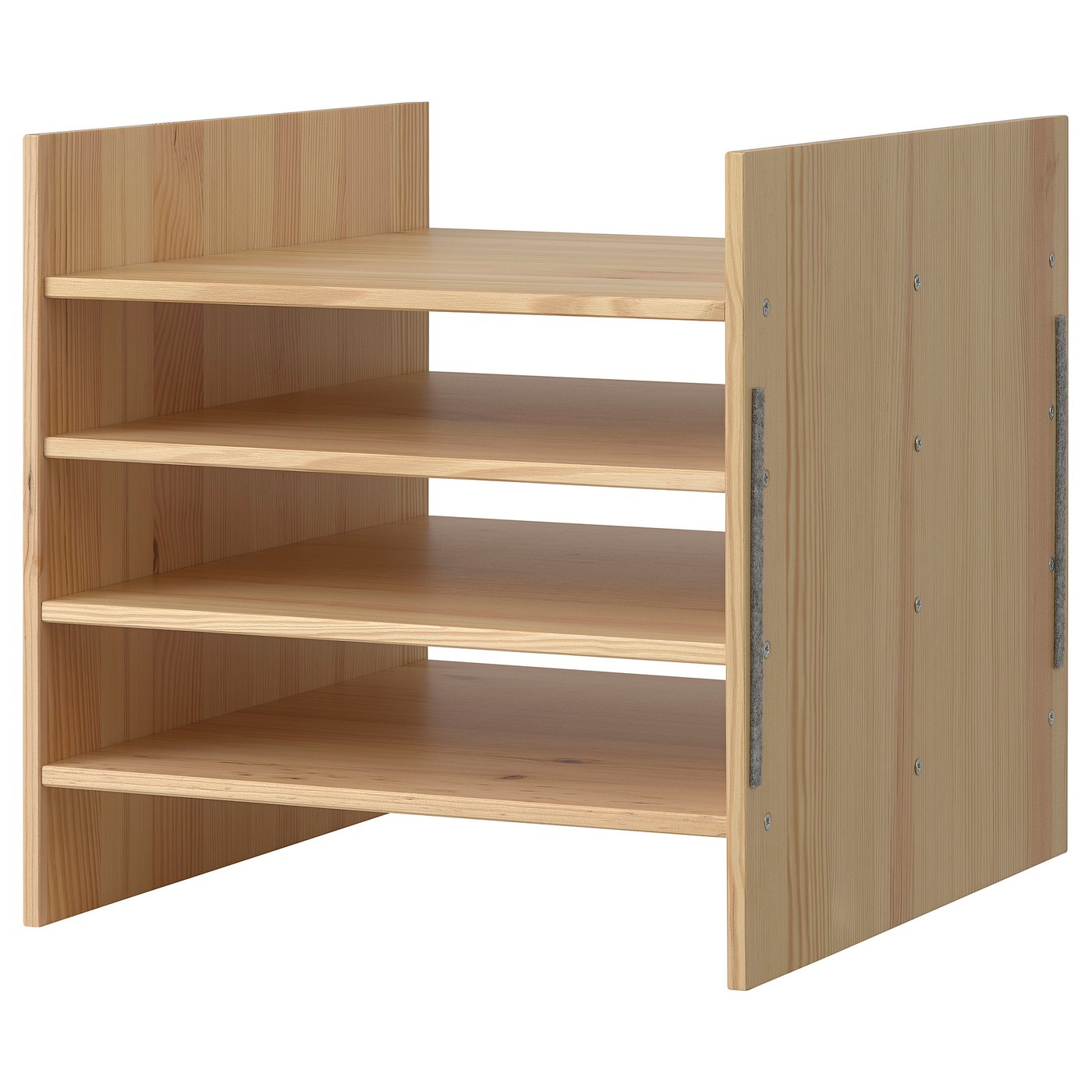 KALLAX insert with 4 shelves, pine, 13x13