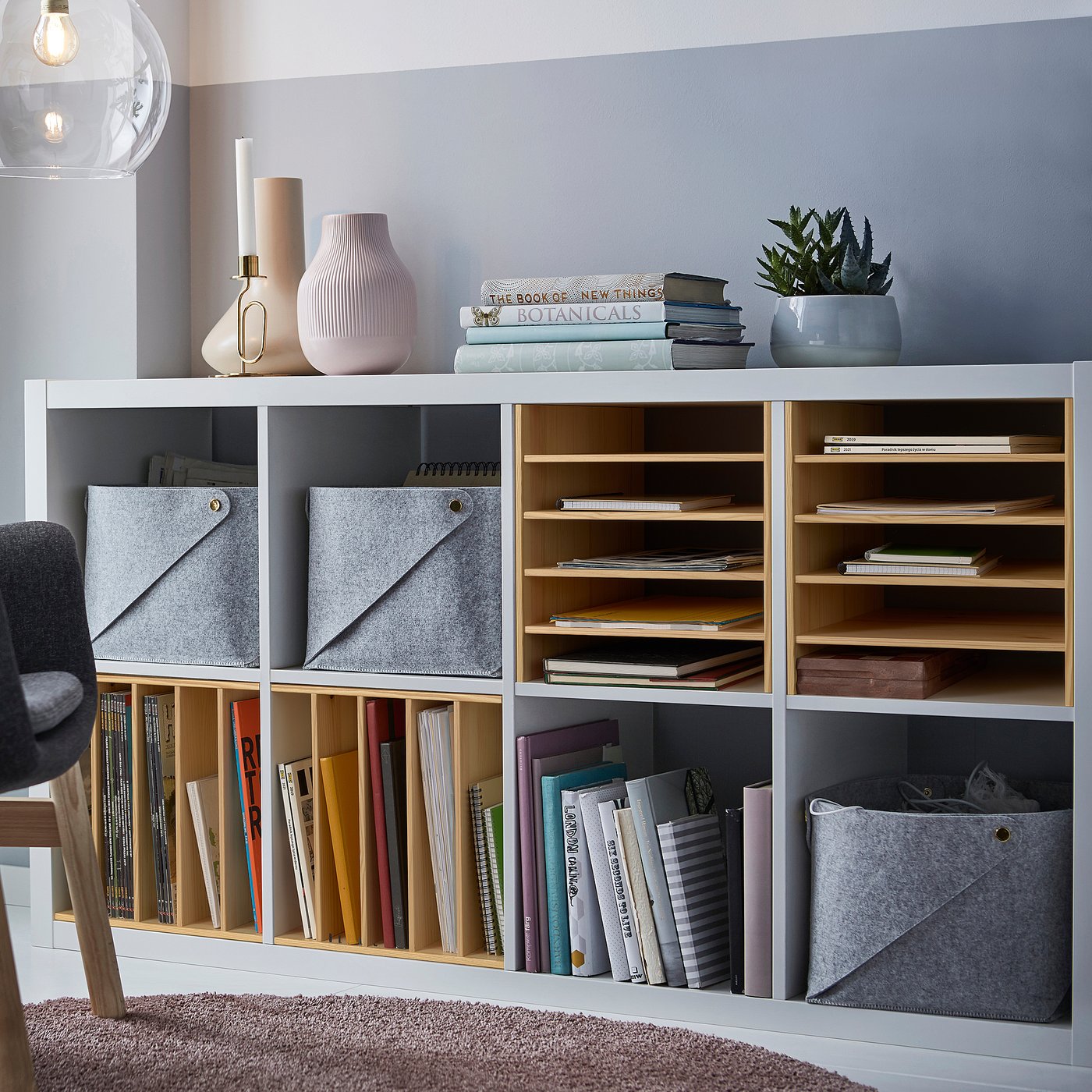 IKEA 棚 India JÄTTESTA side table, white/light bamboo, 373/8x113/4