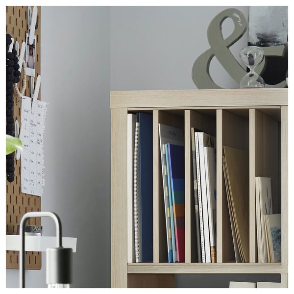 KALLAX Insert with 4 shelves, white stained/oak effect, 13x13 "