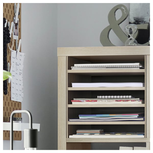 KALLAX Insert with 4 shelves, white stained/oak effect, 13x13 "