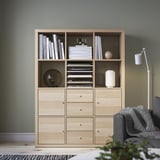 KALLAX Insert with 4 shelves, white stained/oak effect, 13x13 "