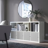 KALLAX Insert with door, groove milled/gray, 13x13 "