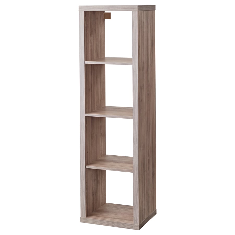 KALLAX Shelf unit, walnut effect light gray, 16 1/2x57 7/8" IKEA