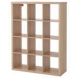 KALLAX Shelf unit, white stained oak effect, 43 7/8x57 5/8 "