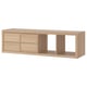 KALLAX Shelf unit with 2 inserts, with 4 drawers/white stained oak effect, 57 5/8x16 3/8 "