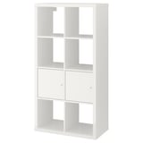KALLAX Shelf unit with doors, high-gloss/white, 30 1/8x57 5/8 "