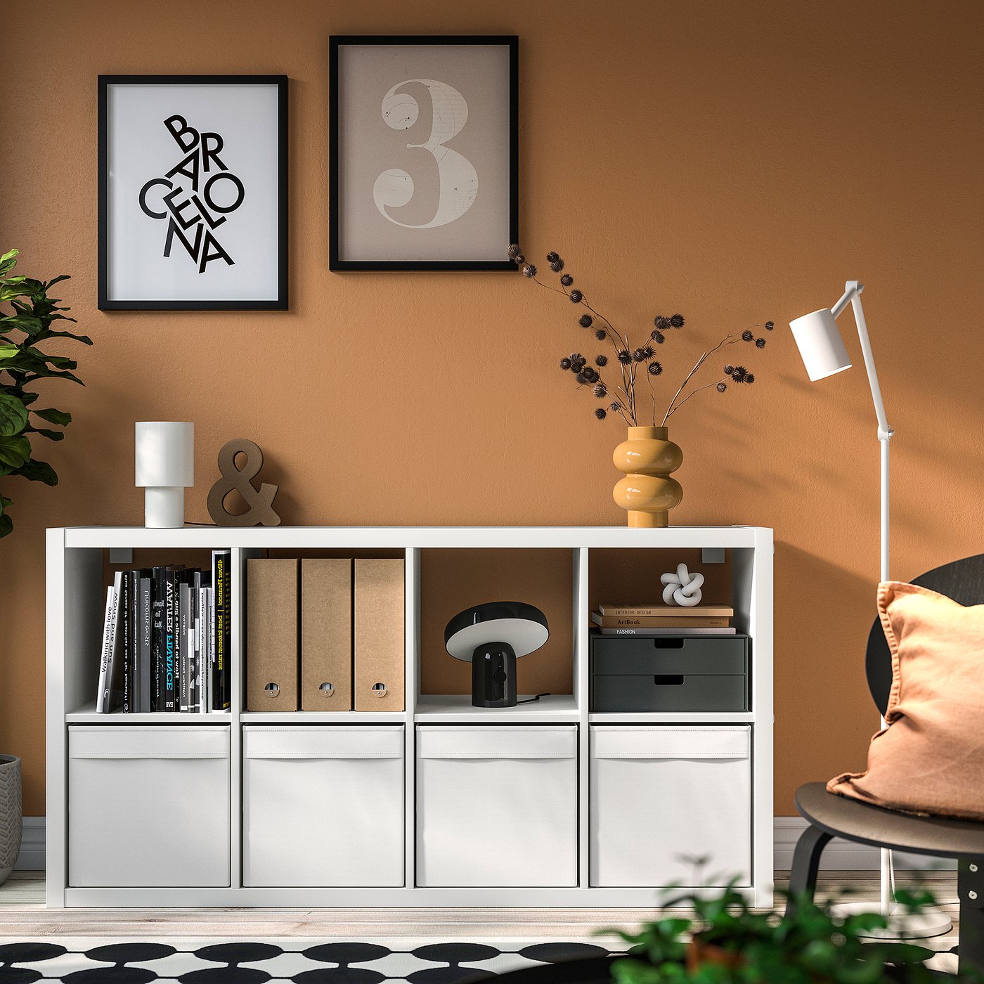 KALLAX shelving unit, white/Dröna white, 301/8x153/8x575/8