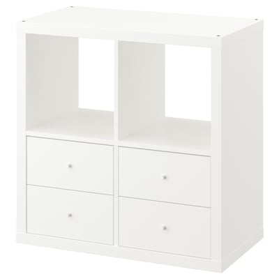 KALLAX Shelving unit, with 4 drawers/white, 30 3/8x30 3/8 "