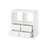 KALLAX Shelving unit, with 4 drawers/white, 30 1/8x30 1/8 "