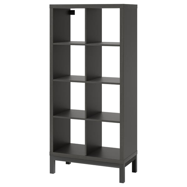 KALLAX shelving unit with underframe, black-brown/black, 77x164 cm  (303/8x645/8) - IKEA CA