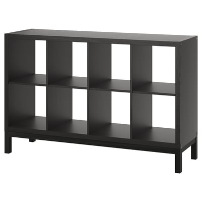 KALLAX Shelving unit with underframe, black-brown/black, 57 7/8x37 "