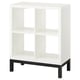 KALLAX Shelving unit with underframe, high-gloss/white/black, 30 3/8x37 "