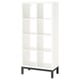 KALLAX Shelving unit with underframe, high-gloss/white/black, 30 3/8x64 5/8 "